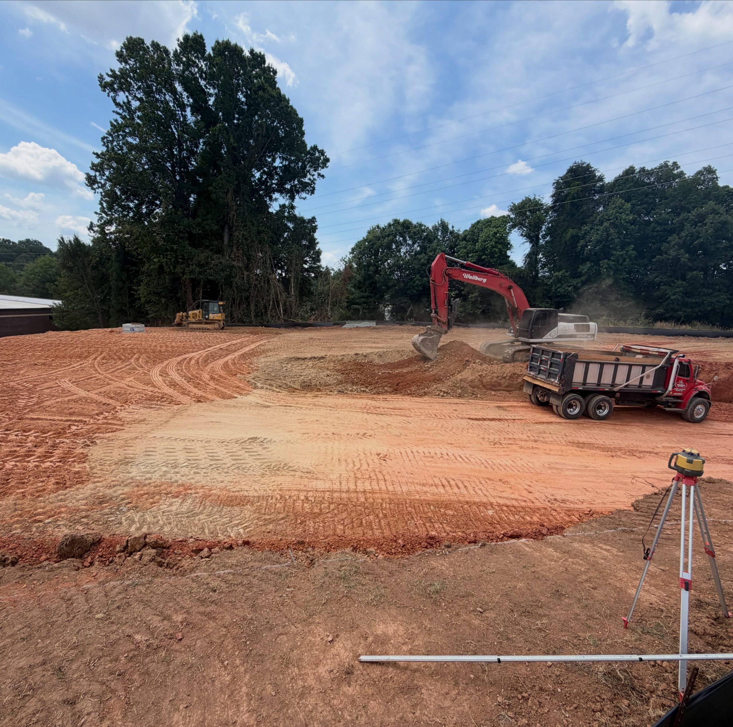Large grading project shaped and leveled by Wallburg Dirt Worx