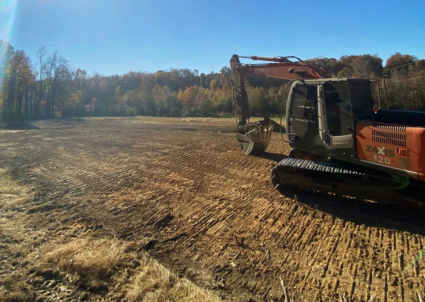 Graded site with finished slopes near High Point NC