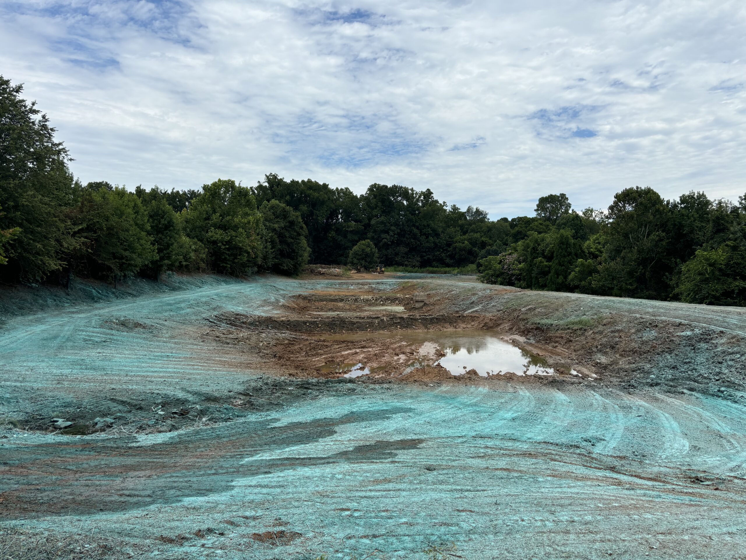 Hydro seeding a graded slope on a Wallburg Dirt Worx site